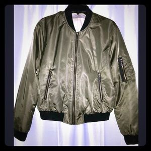 Zara Army Green Bomber Jacket Sz M